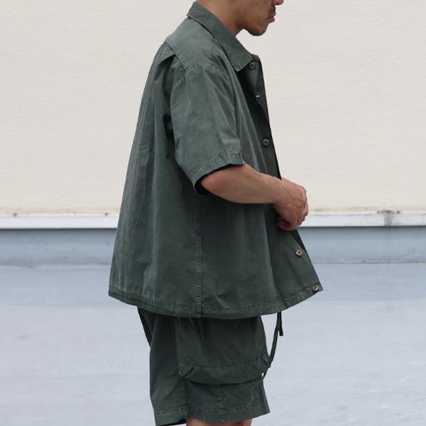 オーディエンス  Audience オープンカラー ハーフスリーブシャツ ピグメント 馬布 (ホースクロス) ドローコード バルーン  AUD6630 | Audience | 03