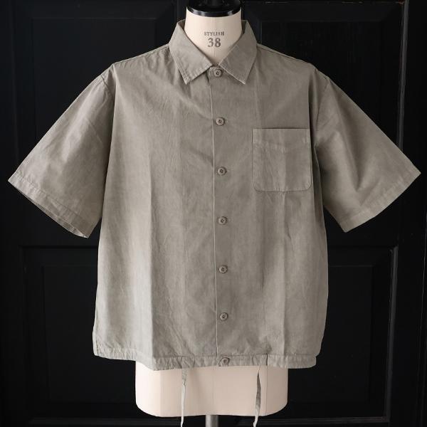 オーディエンス  Audience オープンカラー ハーフスリーブシャツ ピグメント 馬布 (ホースクロス) ドローコード バルーン  AUD6630 | Audience | 04