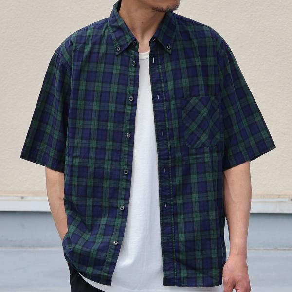 オーディエンス Audience ボタンダウン 半袖 テーパードシャツ ワンウォッシュ 日本製 AUD6637 | Audience | 01