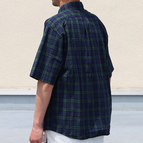 オーディエンス Audience ボタンダウン 半袖 テーパードシャツ ワンウォッシュ 日本製 AUD6637 | Audience | 03