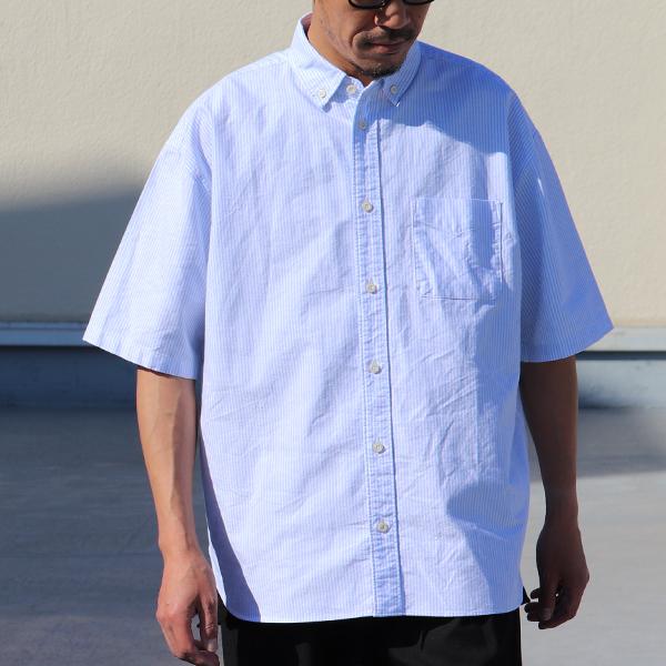 オーディエンス Audience ボタンダウンシャツ 播州織オックスフォード地 ボクシーAラインシルエット 日本製 メンズ AUD6640 | Audience | 01