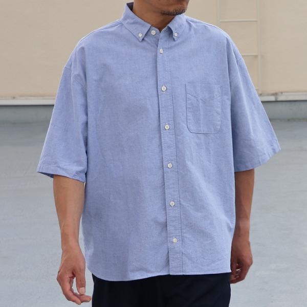オーディエンス Audience ボタンダウンシャツ 播州織オックスフォード地 ボクシーAラインシルエット 日本製 メンズ AUD6640 | Audience | 01