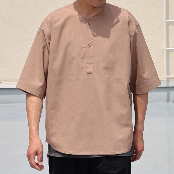 オーディエンス Audience スリーピング ヘンリー ハーフスリーブシャツ 綿麻ビンテージキャンバス AUD6641 | Audience | 04