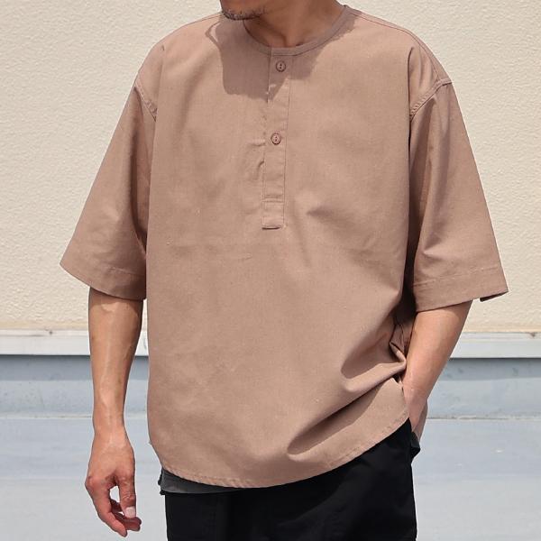 オーディエンス Audience スリーピング ヘンリー ハーフスリーブシャツ 綿麻ビンテージキャンバス AUD6641 | Audience | 05