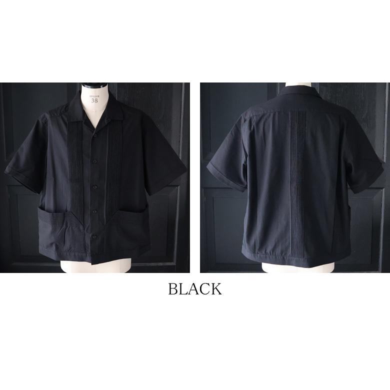 オーディエンス Audience ハーフスリーブ オープンカラーシャツ 綿麻ビンテージキャンバス ピンタック AUD6642 | Audience | 19