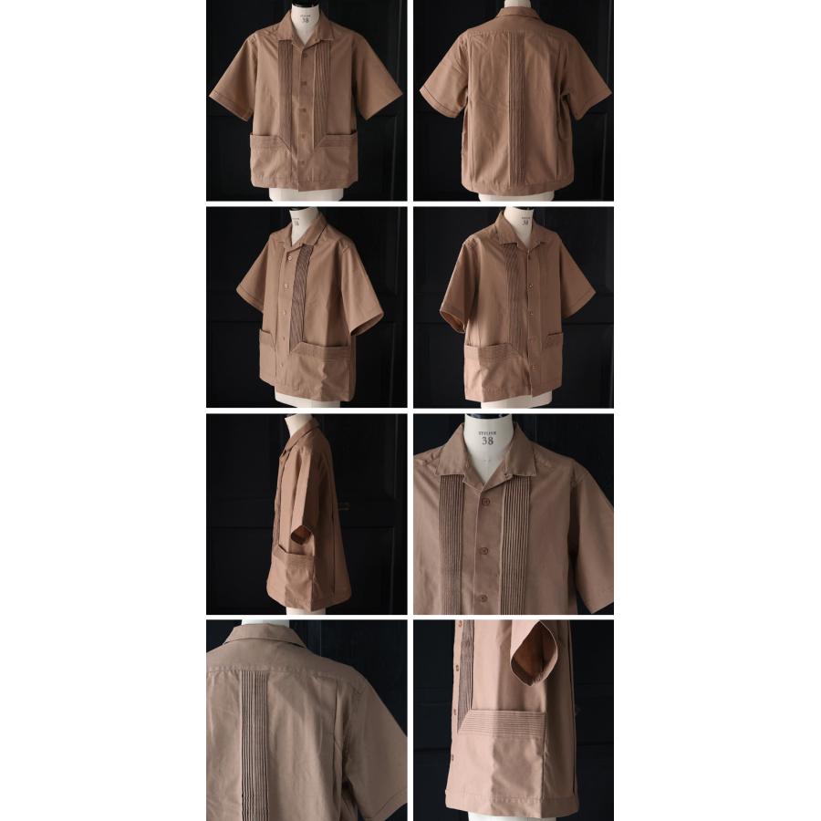 オーディエンス Audience ハーフスリーブ オープンカラーシャツ 綿麻ビンテージキャンバス ピンタック AUD6642 | Audience | 20