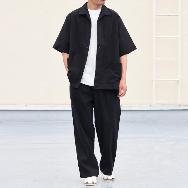 オーディエンス Audience ハーフスリーブ オープンカラーシャツ 綿麻ビンテージキャンバス ピンタック AUD6642 | Audience | 04