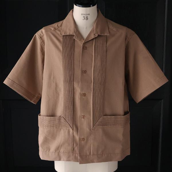 オーディエンス Audience ハーフスリーブ オープンカラーシャツ 綿麻ビンテージキャンバス ピンタック AUD6642 | Audience | 05