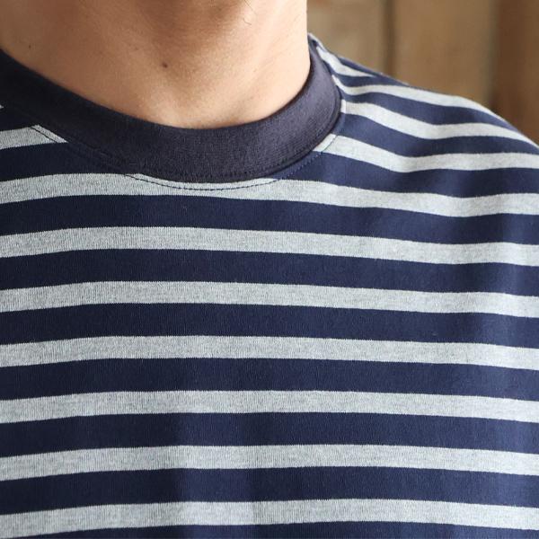 オーディエンス Audience ボーダークルーネッククロップド 長袖 Tシャツ MVS天竺 VORTEX 8オンス 日本製 AUD6695 | Audience | 07