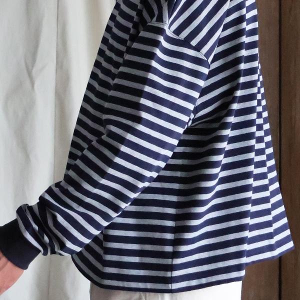 オーディエンス Audience ボーダークルーネッククロップド 長袖 Tシャツ MVS天竺 VORTEX 8オンス 日本製 AUD6695 | Audience | 09