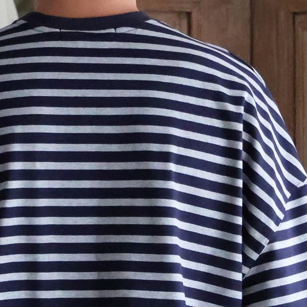 オーディエンス Audience ボーダークルーネッククロップド 長袖 Tシャツ MVS天竺 VORTEX 8オンス 日本製 AUD6695 | Audience | 10