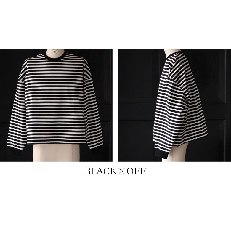 オーディエンス Audience ボーダークルーネッククロップド 長袖 Tシャツ MVS天竺 VORTEX 8オンス 日本製 AUD6695 | Audience | 12