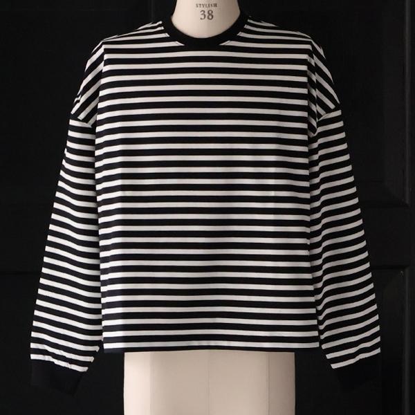 オーディエンス Audience ボーダークルーネッククロップド 長袖 Tシャツ MVS天竺 VORTEX 8オンス 日本製 AUD6695 | Audience | 05