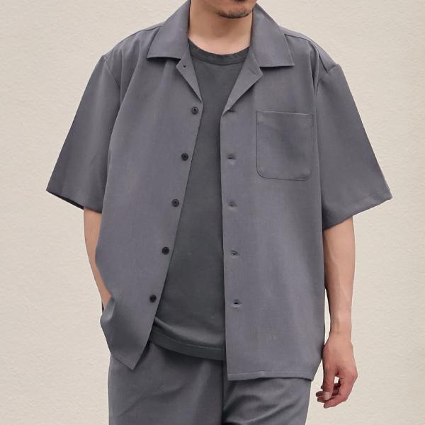 オーディエンス Audience オープンカラー ハーフスリ ーブシャツ NaturemierTM ナチュレミア TECH リネンライクトロワッシャー 日本製 AUD6713 | Audience | 02