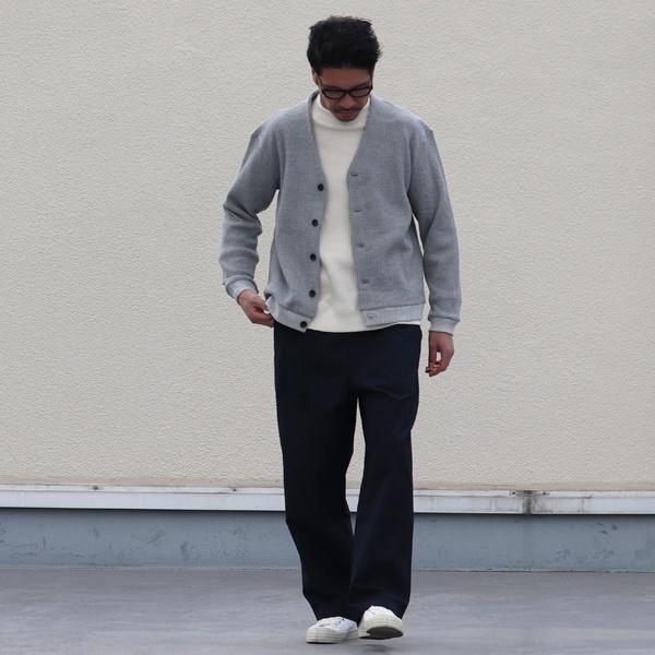 オーディエンス Audience モックネックVネック カーディガン長袖 ビッグワッフル 日本製 | Audience | 14