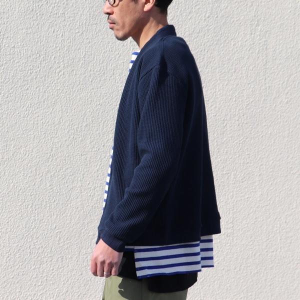 オーディエンス Audience モックネックVネック カーディガン長袖 ビッグワッフル 日本製 | Audience | 08