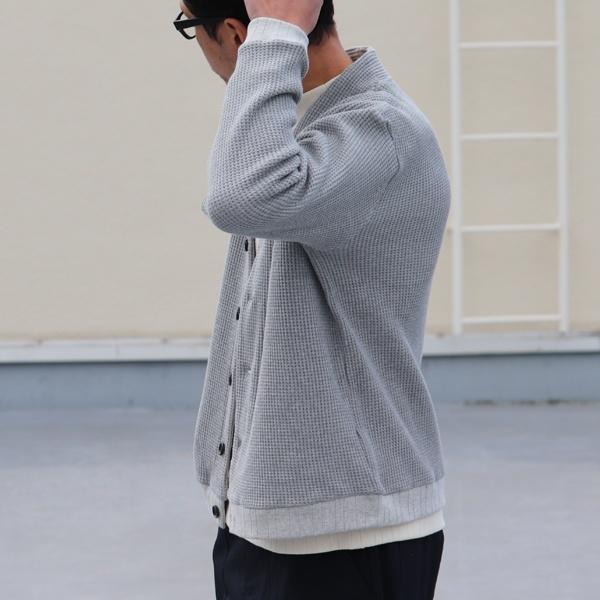 オーディエンス Audience モックネックVネック カーディガン長袖 ビッグワッフル 日本製 | Audience | 12