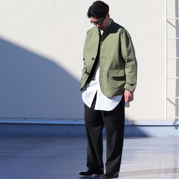 オーディエンス Audience ミリタリースタンドジャケット グリストーンW 綿ナイロン高密度ギャバ 日本製 | Audience | 04