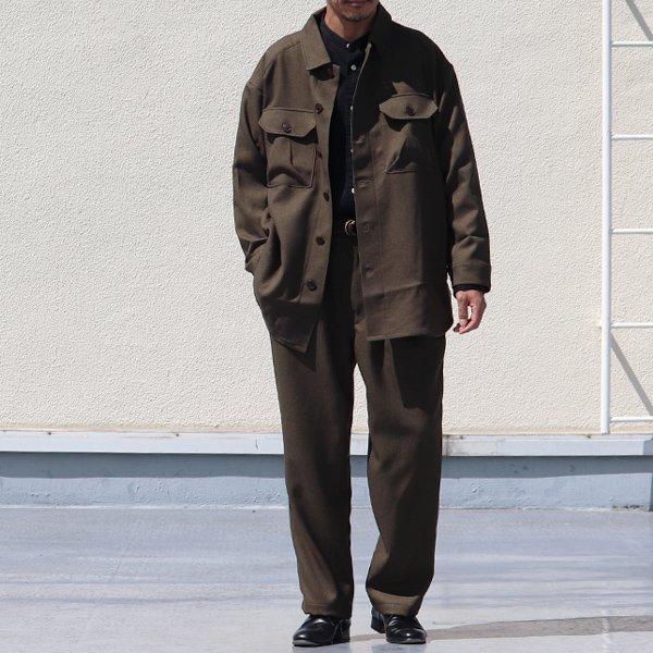 LANATEC (ラナテック) LEI ( レイ) ポリエステル ウールライク カルゼ サファリシャツコート『日本製』【送料無料】/ Upscape Audience [AUD7167] | Audience | 12