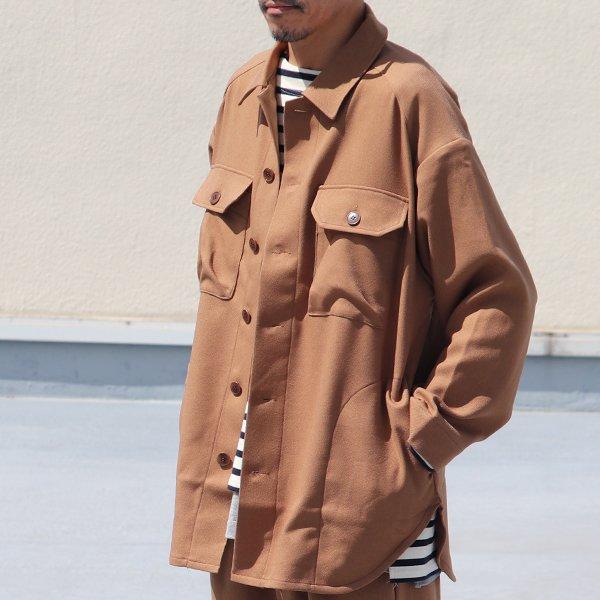 LANATEC (ラナテック) LEI ( レイ) ポリエステル ウールライク カルゼ サファリシャツコート『日本製』【送料無料】/ Upscape Audience [AUD7167] | Audience | 14