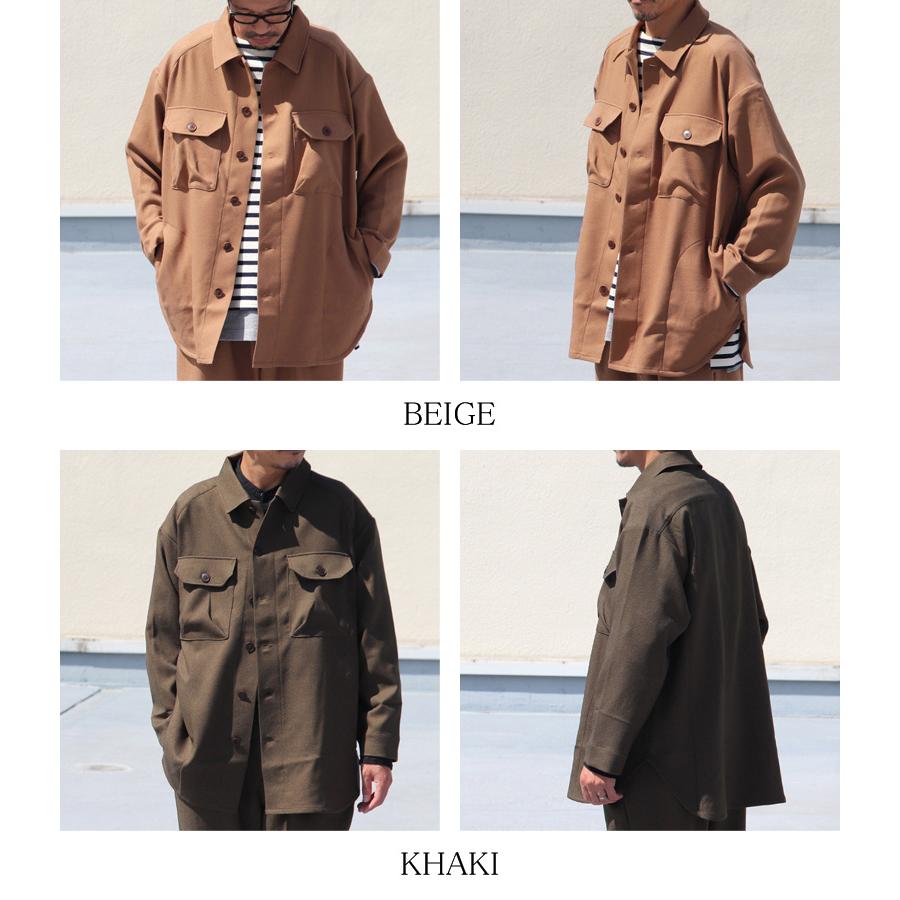 LANATEC (ラナテック) LEI ( レイ) ポリエステル ウールライク カルゼ サファリシャツコート『日本製』【送料無料】/ Upscape Audience [AUD7167] | Audience | 19