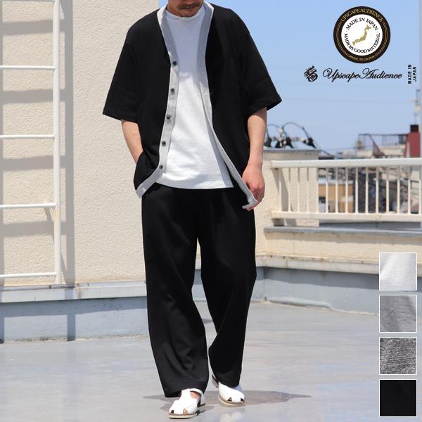 オーディエンス Audience ベースボールハーフスリーブカーディガン ツートーン配色 粗挽き天竺 日本製 | Audience