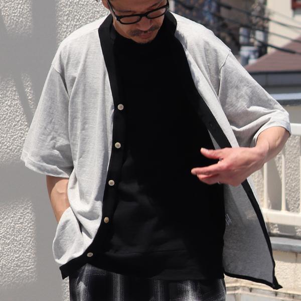 オーディエンス Audience ベースボールハーフスリーブカーディガン ツートーン配色 粗挽き天竺 日本製 | Audience | 10