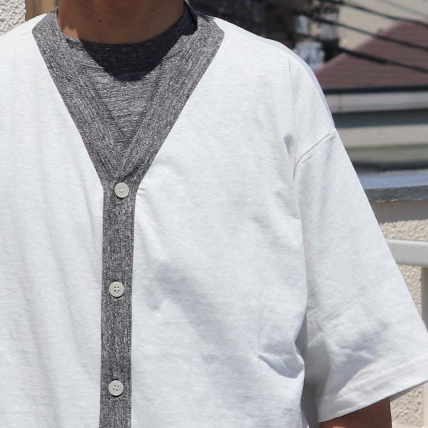 オーディエンス Audience ベースボールハーフスリーブカーディガン ツートーン配色 粗挽き天竺 日本製 | Audience | 15