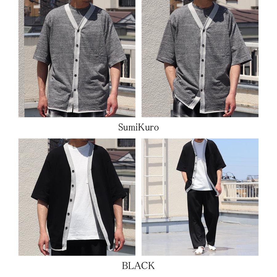 オーディエンス Audience ベースボールハーフスリーブカーディガン ツートーン配色 粗挽き天竺 日本製 | Audience | 19