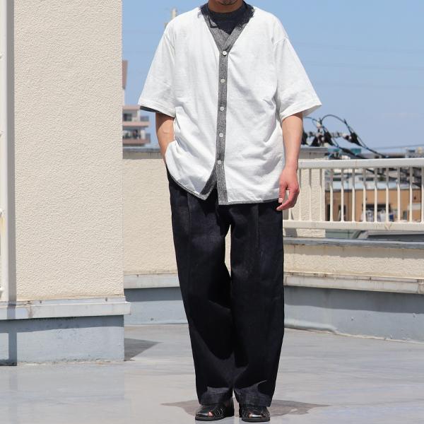 オーディエンス Audience ベースボールハーフスリーブカーディガン ツートーン配色 粗挽き天竺 日本製 | Audience | 03