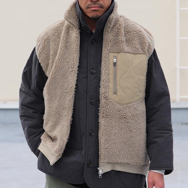 オーディエンス Audience トスカーナボア キルティングポケット スタンドベスト Lanificio Becagli ベッカリー 日本製 AUD7210 | Audience | 10