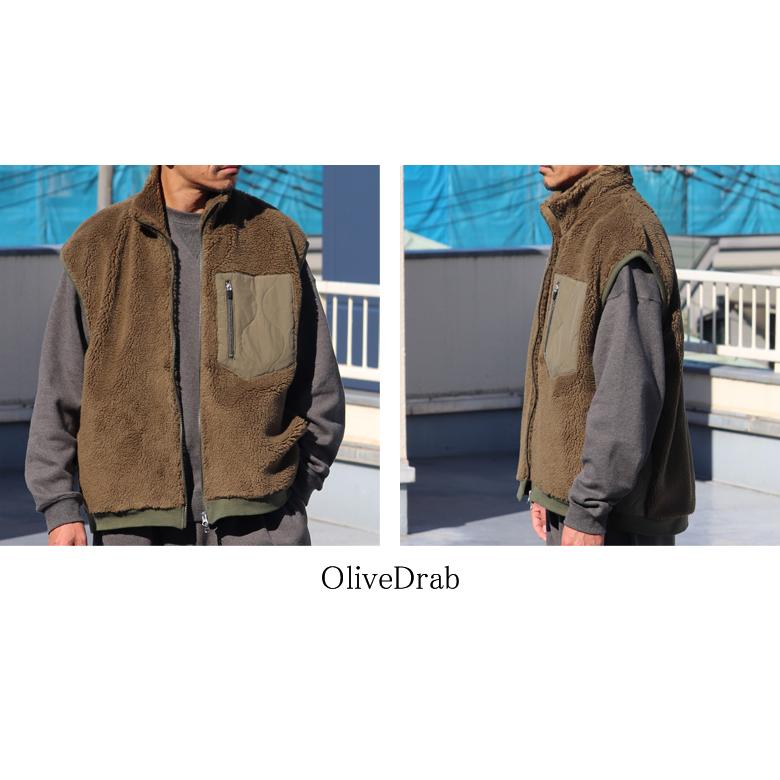 オーディエンス Audience トスカーナボア キルティングポケット スタンドベスト Lanificio Becagli ベッカリー 日本製 AUD7210 | Audience | 19