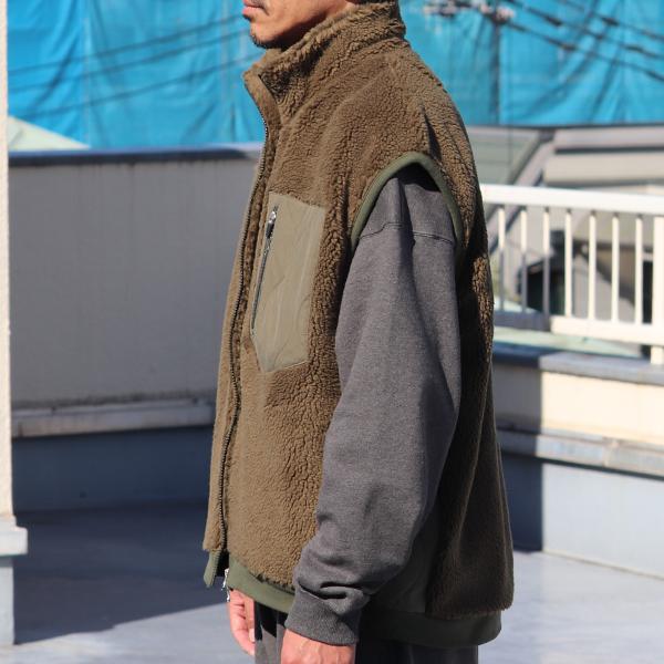 オーディエンス Audience トスカーナボア キルティングポケット スタンドベスト Lanificio Becagli ベッカリー 日本製 AUD7210 | Audience | 02