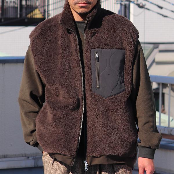 オーディエンス Audience トスカーナボア キルティングポケット スタンドベスト Lanificio Becagli ベッカリー 日本製 AUD7210 | Audience | 04