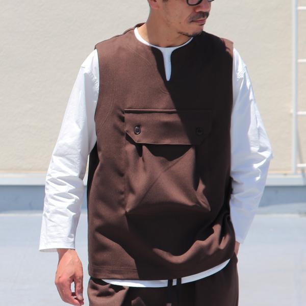 オーディエンス Audience ビックポケット キーネックベスト ウールライク サージ LANATEC LEI ラナテックレイ 日本製 | Audience | 14