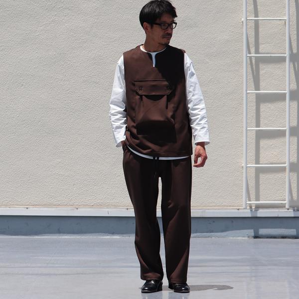 オーディエンス Audience ビックポケット キーネックベスト ウールライク サージ LANATEC LEI ラナテックレイ 日本製 | Audience | 16