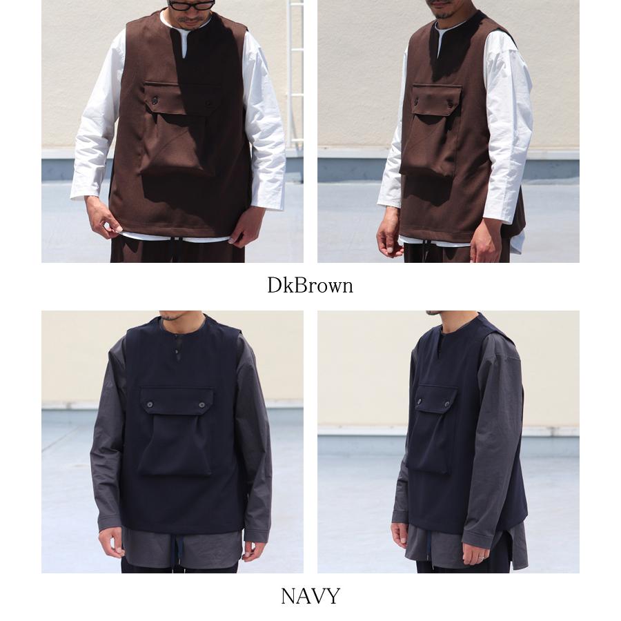 オーディエンス Audience ビックポケット キーネックベスト ウールライク サージ LANATEC LEI ラナテックレイ 日本製 | Audience | 17