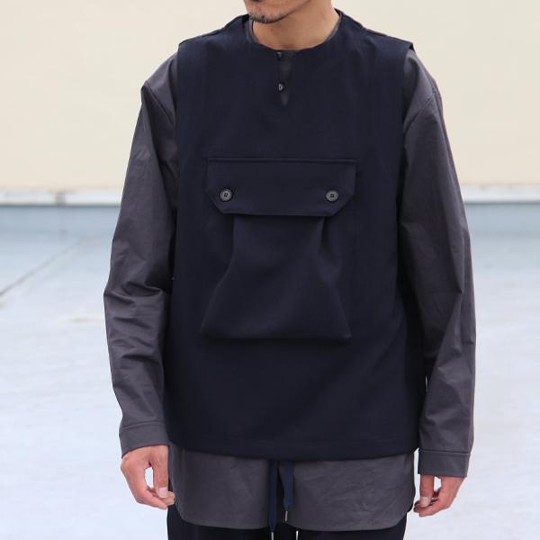 オーディエンス Audience ビックポケット キーネックベスト ウールライク サージ LANATEC LEI ラナテックレイ 日本製 | Audience | 01