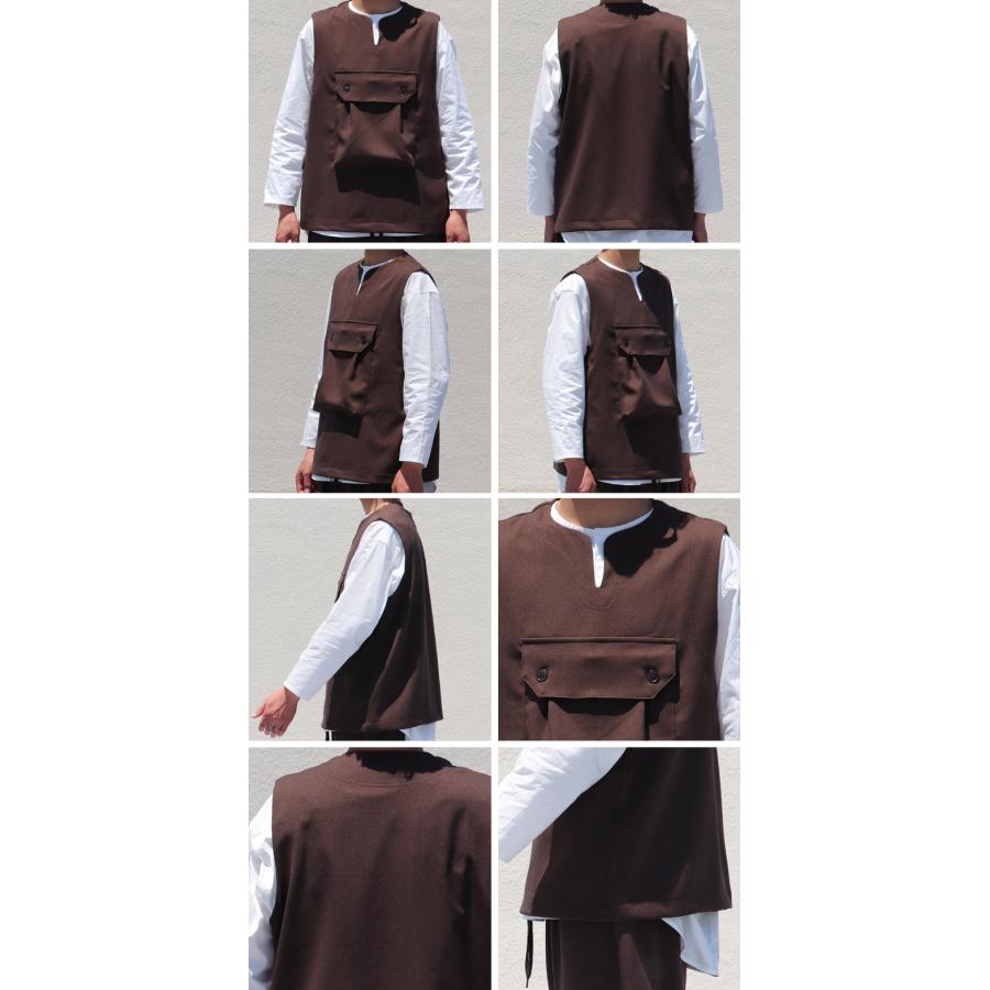 オーディエンス Audience ビックポケット キーネックベスト ウールライク サージ LANATEC LEI ラナテックレイ 日本製 | Audience | 19