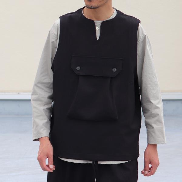 オーディエンス Audience ビックポケット キーネックベスト ウールライク サージ LANATEC LEI ラナテックレイ 日本製 | Audience | 05