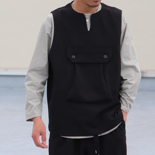 オーディエンス Audience ビックポケット キーネックベスト ウールライク サージ LANATEC LEI ラナテックレイ 日本製 | Audience | 06