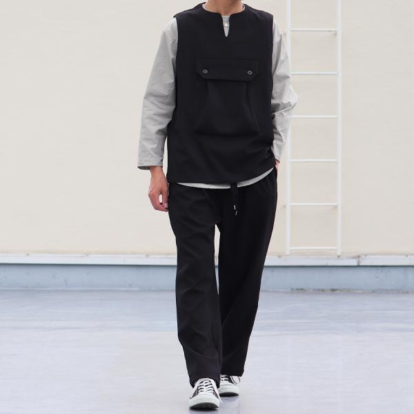 オーディエンス Audience ビックポケット キーネックベスト ウールライク サージ LANATEC LEI ラナテックレイ 日本製 | Audience | 08