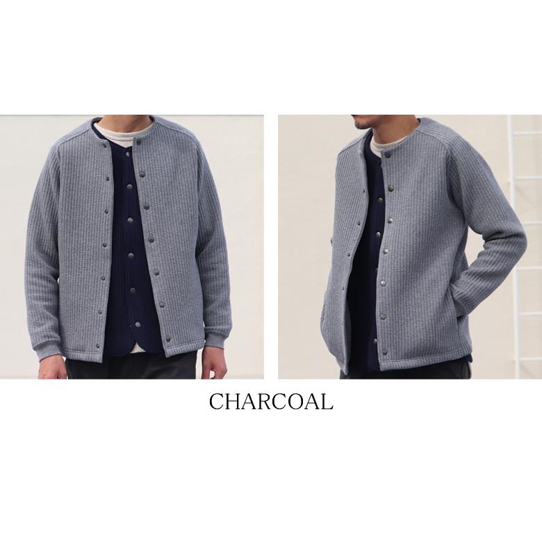 オーディエンス Audience コットンキルト ノーカラー スナップジャケット 尾州 日本製 AUD7330 | Audience | 18