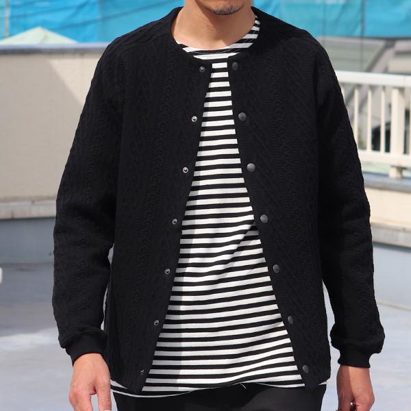 オーディエンス Audience コットンキルト ノーカラー スナップジャケット 尾州 日本製 AUD7330 | Audience | 02