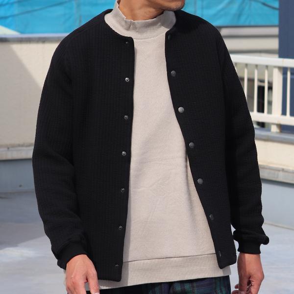 オーディエンス Audience コットンキルト ノーカラー スナップジャケット 尾州 日本製 AUD7330 | Audience | 03