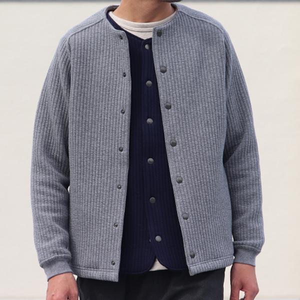 オーディエンス Audience コットンキルト ノーカラー スナップジャケット 尾州 日本製 AUD7330 | Audience | 05