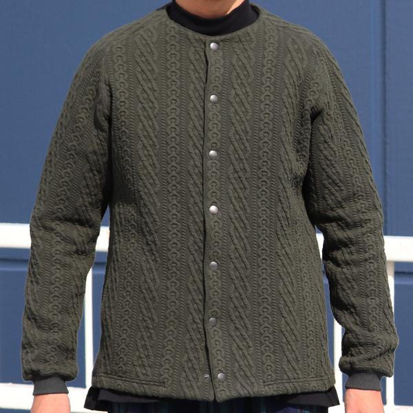 オーディエンス Audience コットンキルト ノーカラー スナップジャケット 尾州 日本製 AUD7330 | Audience | 08