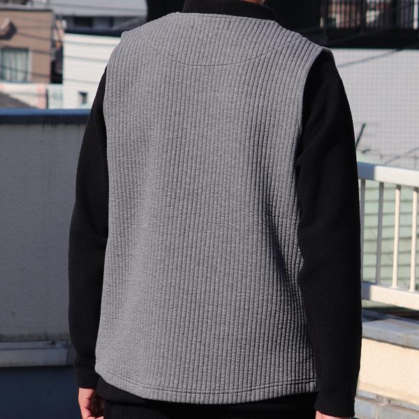 オーディエンス Audience コットンキルト ノーカラースナップベスト 尾州 日本製 AUD7331 | Audience | 10