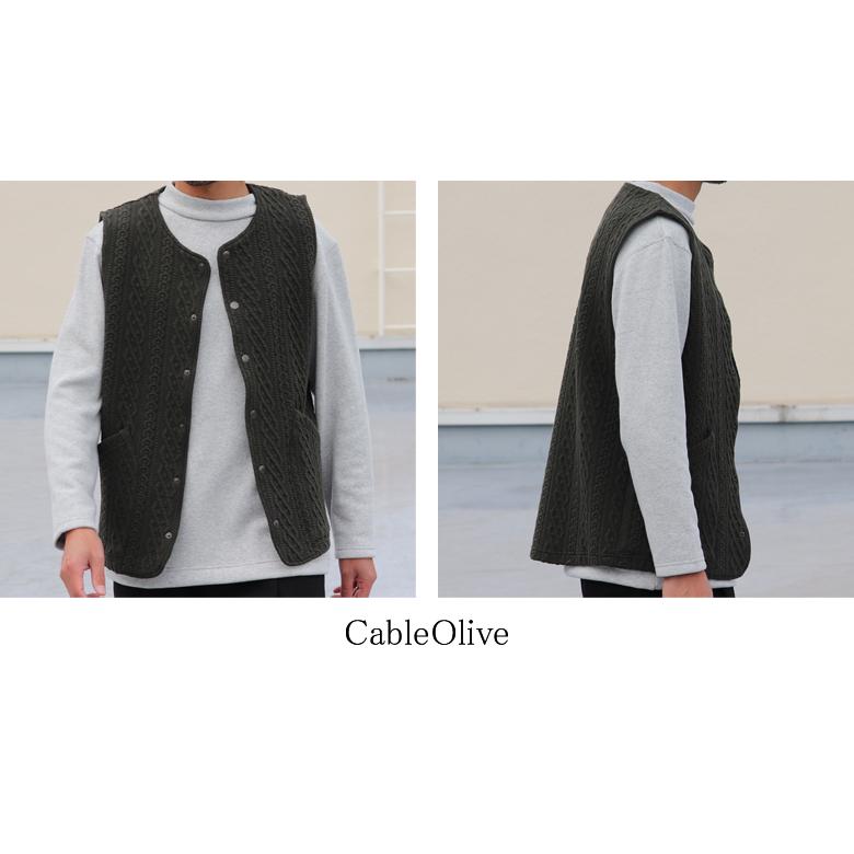 オーディエンス Audience コットンキルト ノーカラースナップベスト 尾州 日本製 AUD7331 | Audience | 15