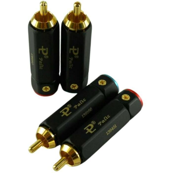 RCAプラグ RCAコネクタ ピンプラグ 自作用 24K 金メッキ A2 ブラック 4